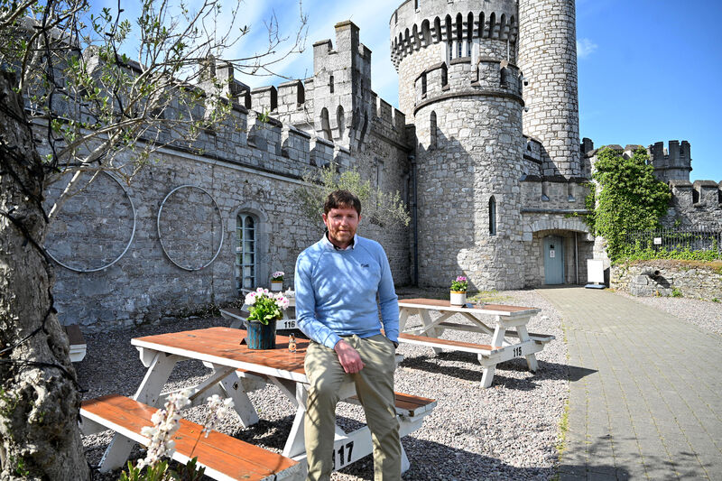 Blackrock Castle Observatory centre manager, Alan Gilinan setting up their largest telescope.