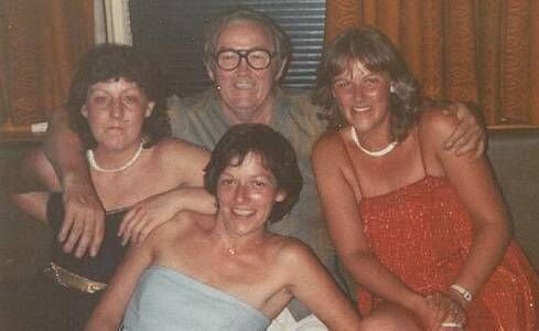 The Kavanagh sisters with their father Kevin. He was convicted in 1990 for sexually abusing them for several years. Photo supplied by family