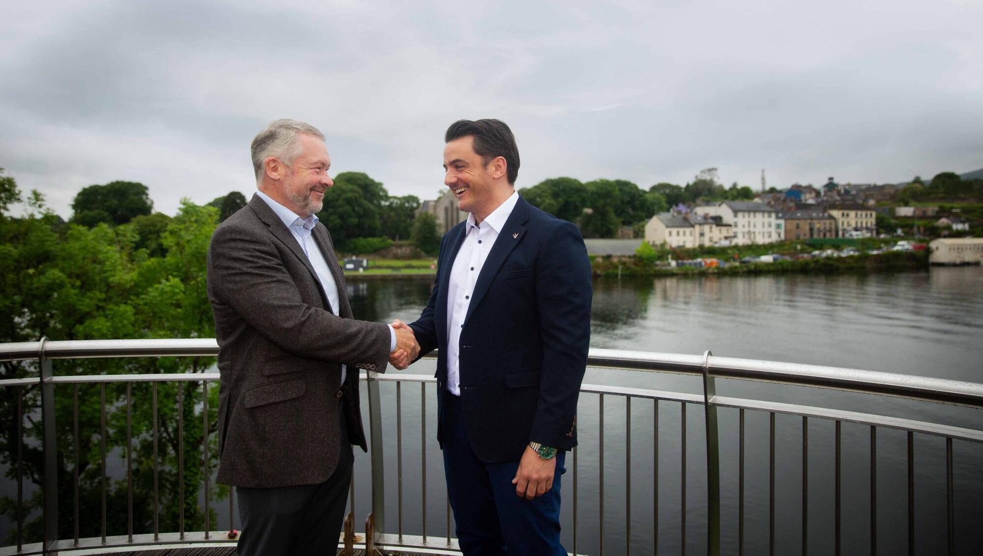 Malcom Bell, Envetec CEO (left) pictured with Kevin Walsh, Chemishield CEO (right)