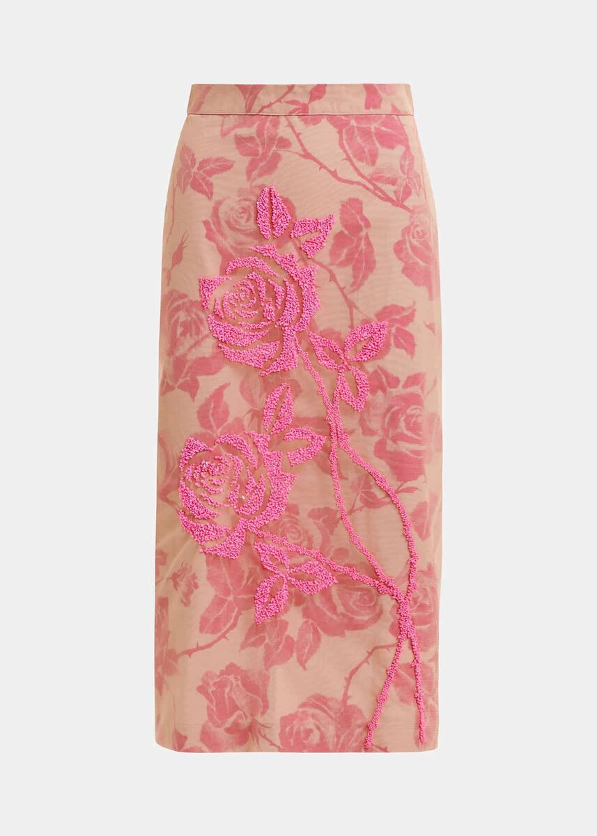Floral mesh overlay skirt, Essentiel Antwerp, €245 Floral mesh overlay skirt, Essentiel Antwerp, €245