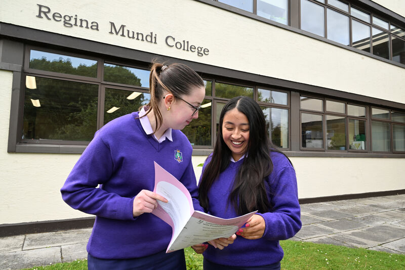 Ella Cleary and Andrea Whittaker look over the home economics exam paper after the examination at Regina Mundi College, Cork. Picture: Larry Cummins Ella Cleary and Andrea Whittaker look over the home economics exam paper after the examination at Regina Mundi College, Cork. Picture: Larry Cummins