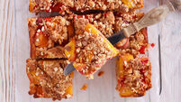 Oaty fruit crumble topping squares