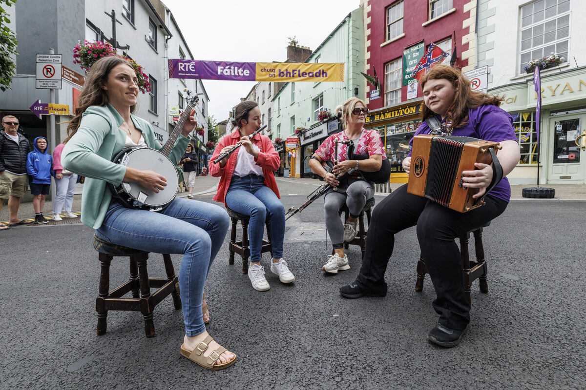 Musicians from local Comhaltas groups at the official opening of Fleadh Cheoil na hÉireann in Wexford Town.