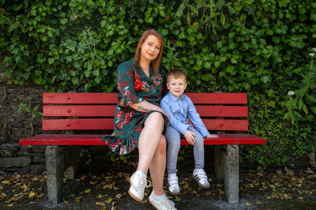 Natasha O’Byrne with her four year old son Max. The mother of two is currently undergoing treatment for bowel cancer and has launched a fundraiser in aid of the Irish Cancer Society. Picture: Chani Anderson.