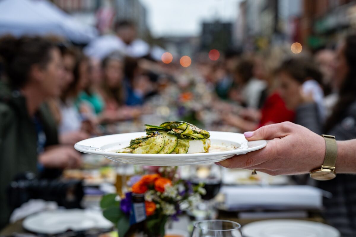 The Long Table on MacCurtain Street in Cork’s Victorian Quarter was a shared dining event for 400 people which marked the start of the five day long Cork on a Fork food festival.