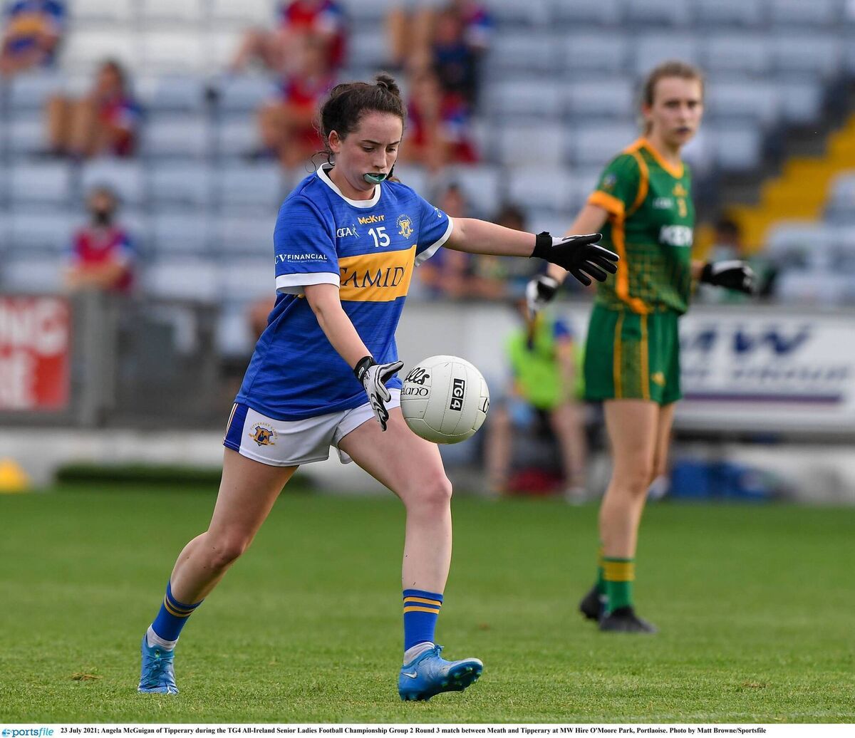 Angela McGuigan of Tipperary during the TG4 All-Ireland Senior Ladies Football Championship Group 2 Round 3 match between Meath and Tipperary at MW Hire O'Moore Park, Portlaoise. Photo by Matt Browne/Sportsfile 