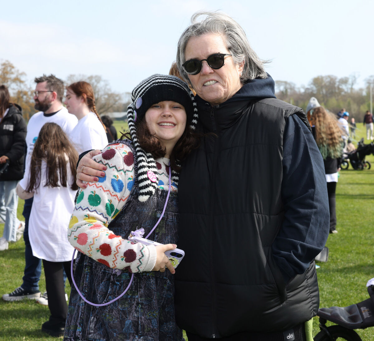 Actress and comedian Rosie O'Donnell, along with her 12-year-old autistic daughter Clay joined hundreds of people attending the AsIAm Same Chance - Walk for Autism in Dublin at Dublin's Malahide Castle. Picture: Leon Farrell/Photocall Ireland