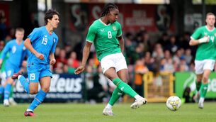 <p>STEPPING UP: Bosun Lawal playing for Ireland U21. File picture: Jim Coughlan/Inpho</p>