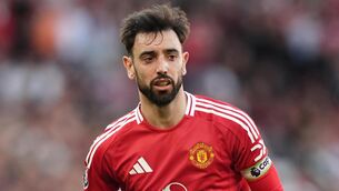 <p>Bruno Fernandes: Happy to stay at Manchester United for now.</p>