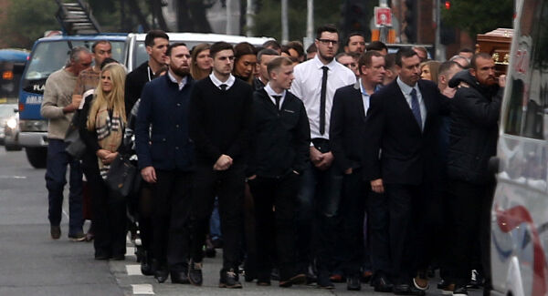 Some of the congregation at the funeral of Gary Hutch today. Pic: Rollingnews.ie Some of the congregation at the funeral of Gary Hutch today. Pic: Rollingnews.ie