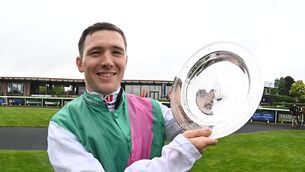 <p> NEW CONTRACT: Field Of Gold jockey Colin Keane after victory. Pic: Healy Racing</p>