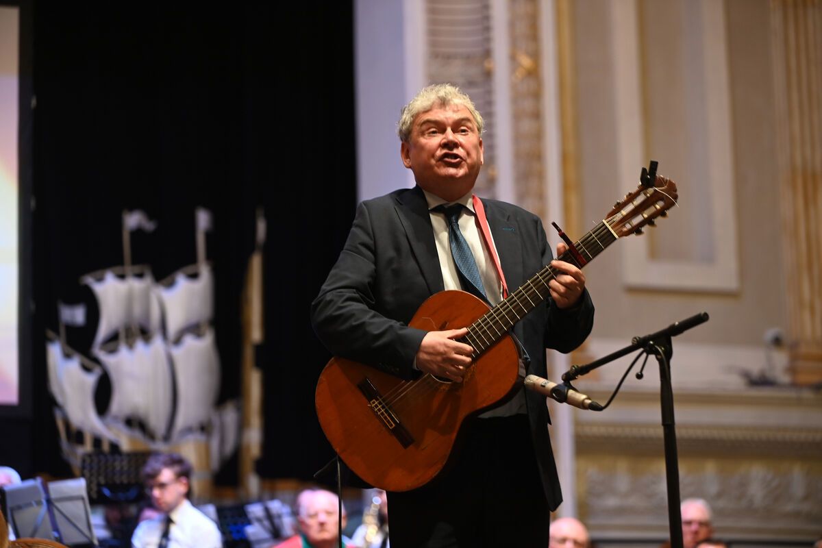 John Spillane, onstage at the Lord Mayor's Civic, Culture Community &amp; Voluntary, and Culture Awards Ceremony 2025: a different world from Ireland's indie and rock venues. Picture: Larry Cummins