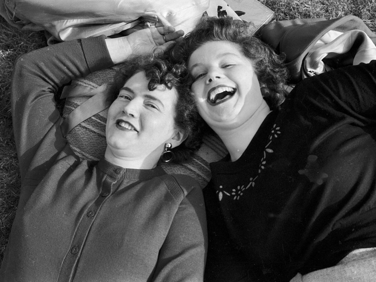 Mary Walsh (right) and an unnamed woman looking happy in one of Fitzmaurice's pictures. Picture by Tony Fitzmaurice, courtesy of Kerry Writers’ Museum
