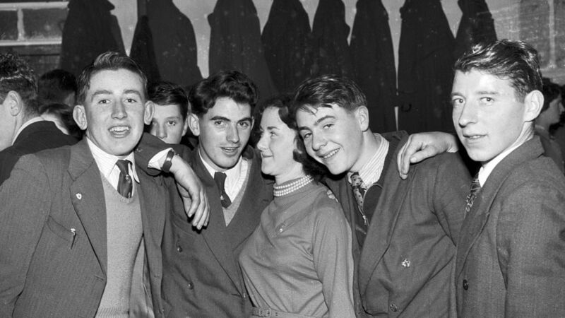 A group of young people at a dance. 