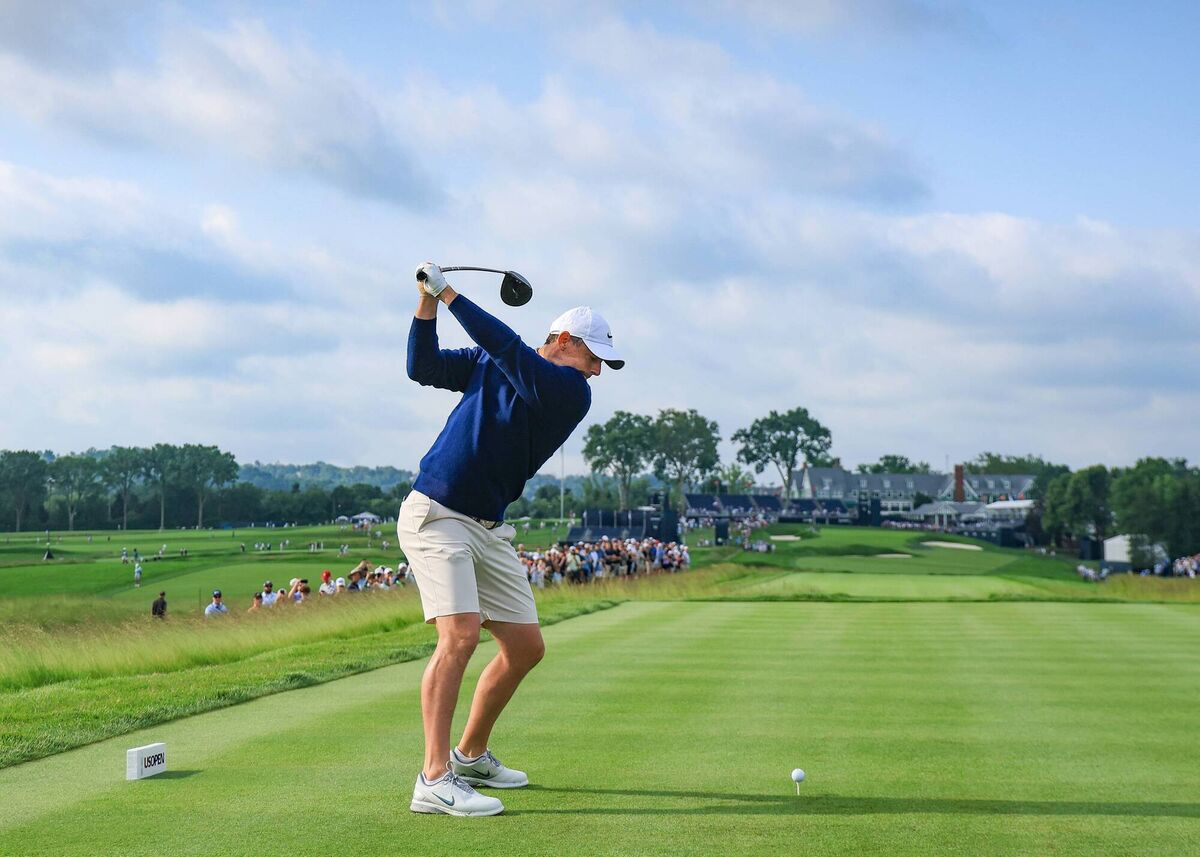 TAKING AIM: Rory McIlroy takes it down the last in his practice round ahead of the 125th US Open at Oakmont Country. Pic: David Cannon/Getty Images TAKING AIM: Rory McIlroy takes it down the last in his practice round ahead of the 125th US Open at Oakmont Country. Pic: David Cannon/Getty Images