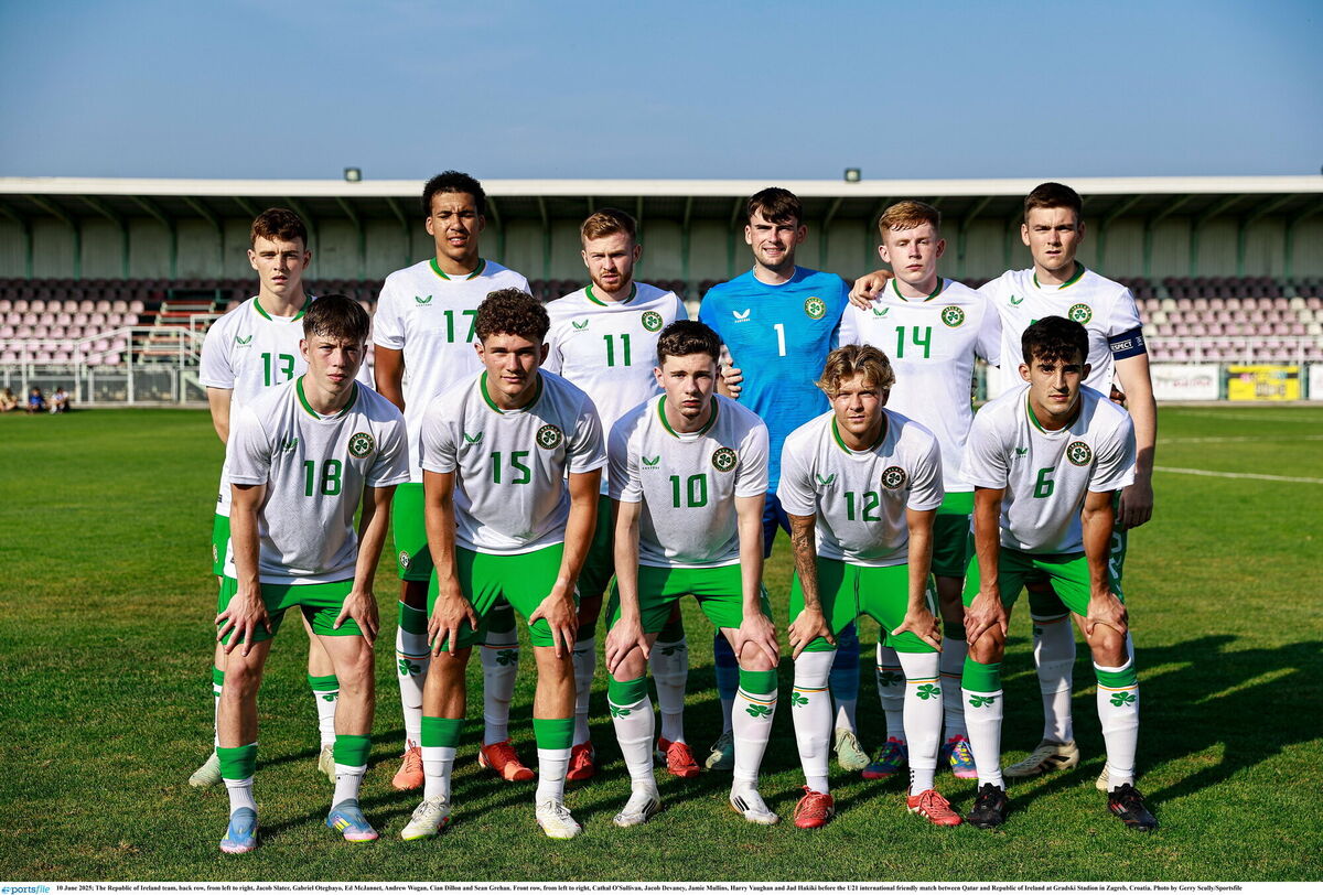 The Republic of Ireland U21 team that faced Qatar. PicL Gerry Scully/Sportsfile.