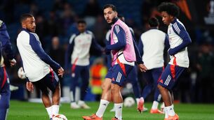 <p>Rayan Cherki, centre, has shone for club and country in the past few months (Andrew Milligan/PA)</p>