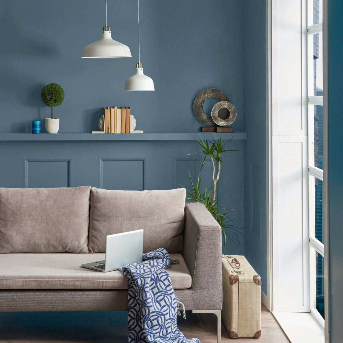 A single colour could transform a room in a weekend. Colourtrend Petrol, €40 per litre in Ceramic Matt.