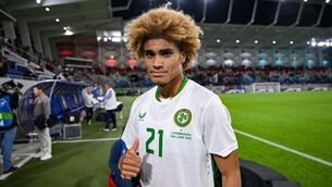 <p>PROUD MOMENT: John Joe Patrick Finn after making his Ireland debut. Pic: Stephen McCarthy/Sportsfile.</p>