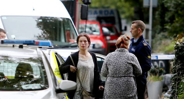 Gardaí cordon off the road at Carrickmines, South Dublin. Pic: Rolling News