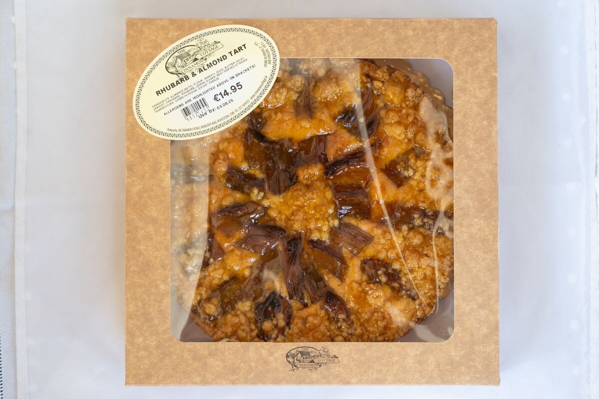The Cinnamon Cottage rhubarb and almond tart 700g €14.95 The Cinnamon Cottage rhubarb and almond tart 700g €14.95