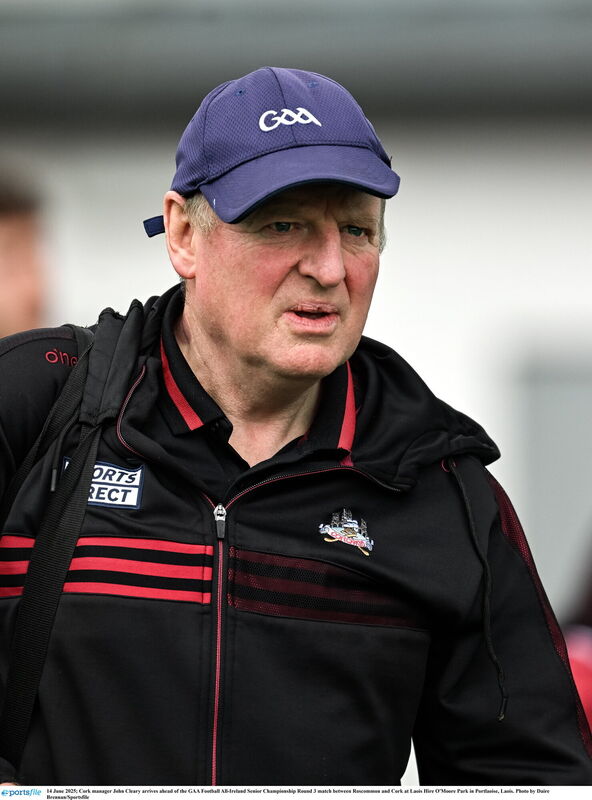  Cork manager John Cleary arrives ahead of the GAA Football All-Ireland Senior Championship Round 3 match between Roscommon and Cork at Laois Hire O'Moore Park in Portlaoise, Laois. Photo by Daire Brennan/Sportsfile