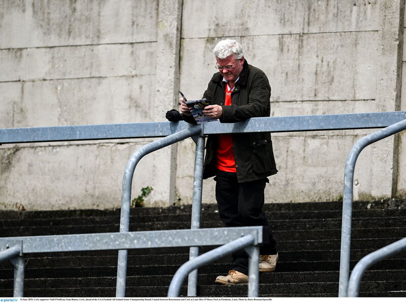 Cork supporter Niall O'Sullivan, from Bantry, Cork, ahead of the match. Pic: Daire Brennan/Sportsfile.
