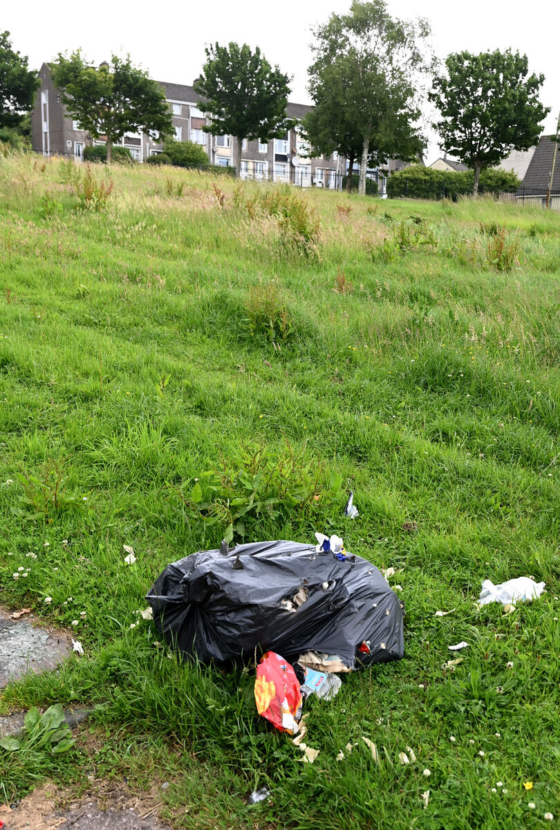 Rubbish on one of the paths near Sunvalley Drive in Cork's northside. Picture: Eddie O'Hare