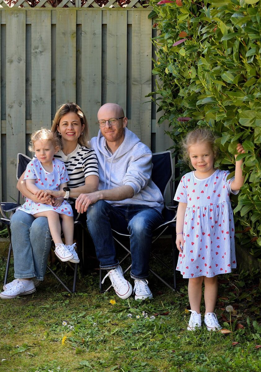  Simon Tierney with his wife Ingrid Cordeiro and their daughters Giovanna and Daniela Tiernay Cordeiro 4 and 2 years respectively Photograph Moya Nolan.