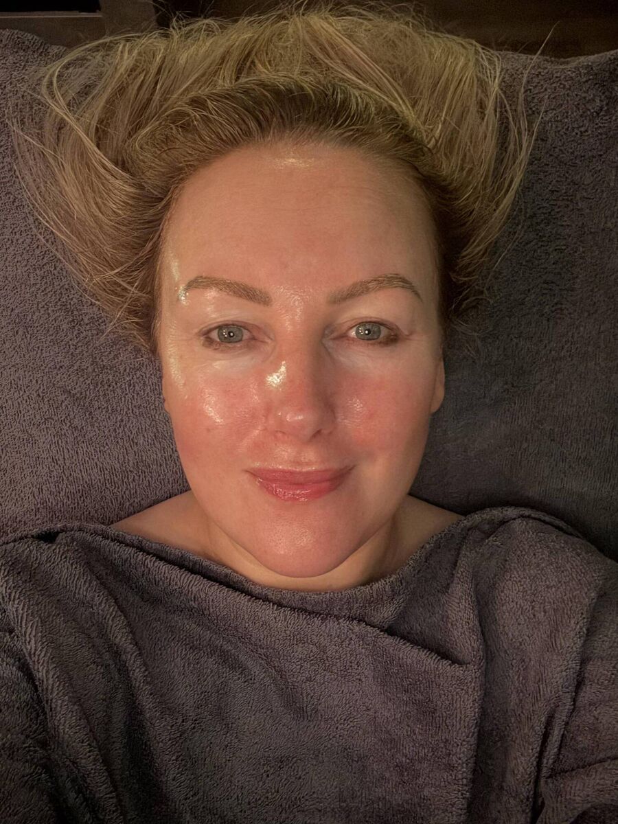 Sally Foran, after her facial