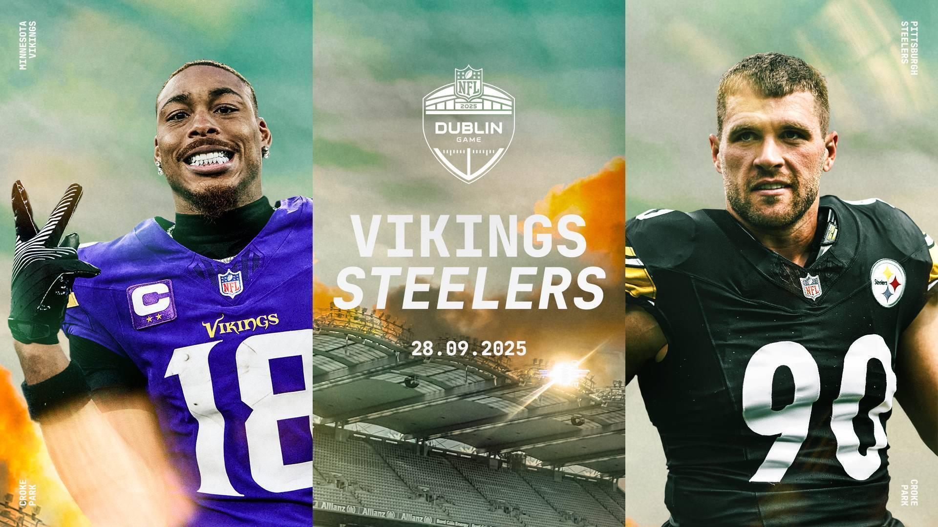 The Pittsburgh Steelers will play the Minnesota Vikings at Croke Park in Dublin on Sept. 28