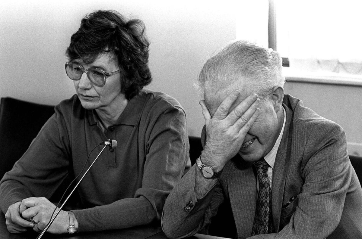 Philip Cairns's mother Alice (left) and his father Philip (right) just after his disappearance. Photo: Collins Photos Philip Cairns's mother Alice (left) and his father Philip (right) just after his disappearance. Photo: Collins Photos