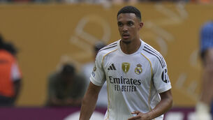 <p>Trent Alexander-Arnold made his Real Madrid debut in the draw with Al Hilal (Lynne Sladky/AP)</p>