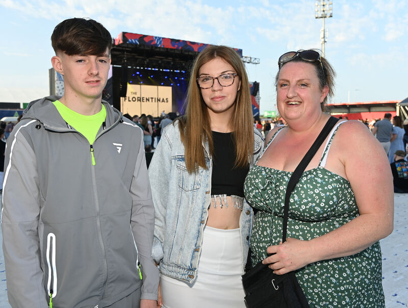  Karen O'Leary with Aidan and Katie O'Leary from Mahon at the Snow Patrol concert at Virgian Media park (Musgrave park ) on Thursday. Pictures: Eddie O'Hare