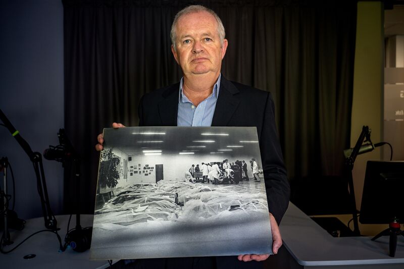Forty years on, photographer Denis Minihane can still recall second by second the lead-up to snapping that iconic photograph. Picture: Chani Anderson Forty years on, photographer Denis Minihane can still recall second by second the lead-up to snapping that iconic photograph. Picture: Chani Anderson