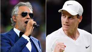Andrea Bocelli and Jannik Sinner (PA)