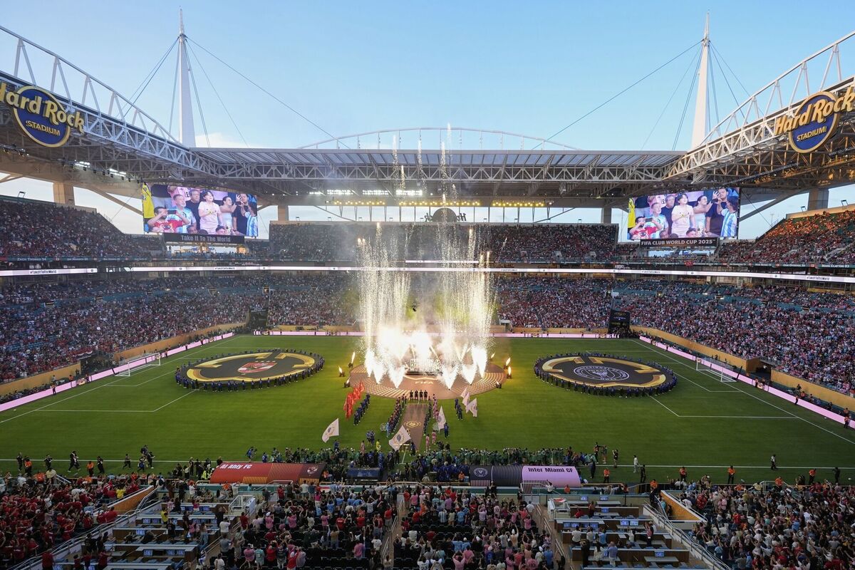A general view before the start of the Club World Cup group A soccer match between Al Ahly and Inter Miami in Miami.