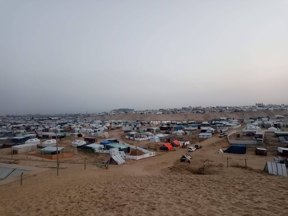Tents in Rafah during displacement Tents in Rafah during displacement