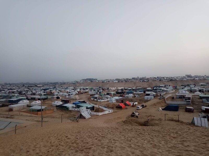 Tents in Rafah during displacement Tents in Rafah during displacement