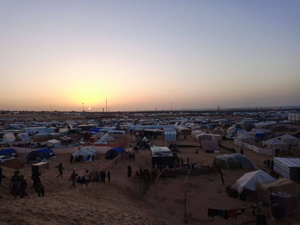 Displaced in Rafah in tents Displaced in Rafah in tents