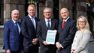<p>Paul Haran (Golf Ireland chair), Robert Oxley (The R&amp;A), Mark Kennelly (Golf Ireland CEO), Simon Shibli (Sheffield Hallam University) and Tracy Bunyan (Golf Ireland COO) at the launch of the new report on Thursday. The game of golf in Ireland has bounced back from its covid setback and now contributes €717m to the economy annually and supports 15,600 jobs.</p>