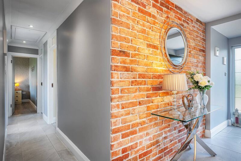 Feature hallway wall in Brewery House