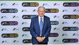 <p>Former Republic of Ireland international John Giles on arrival at the SSE Airtricity/Soccer Writers Ireland Awards 2024 at Clontarf Castle in Dublin. Photo by Stephen McCarthy/Sportsfile </p>