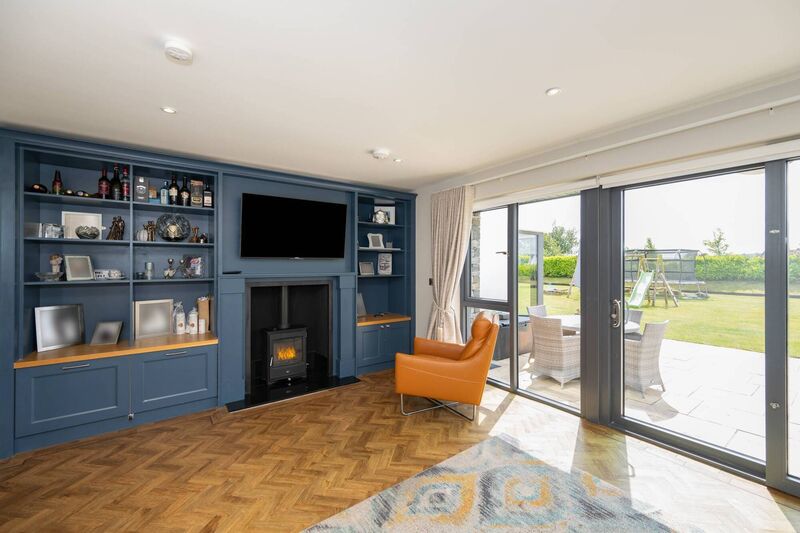 Family room with built in media wall Family room with built in media wall