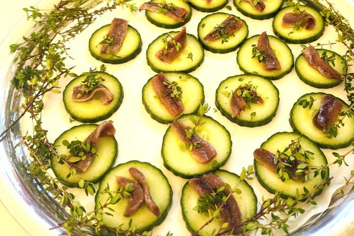 Very Best Anchovies on Crisp Cucumber