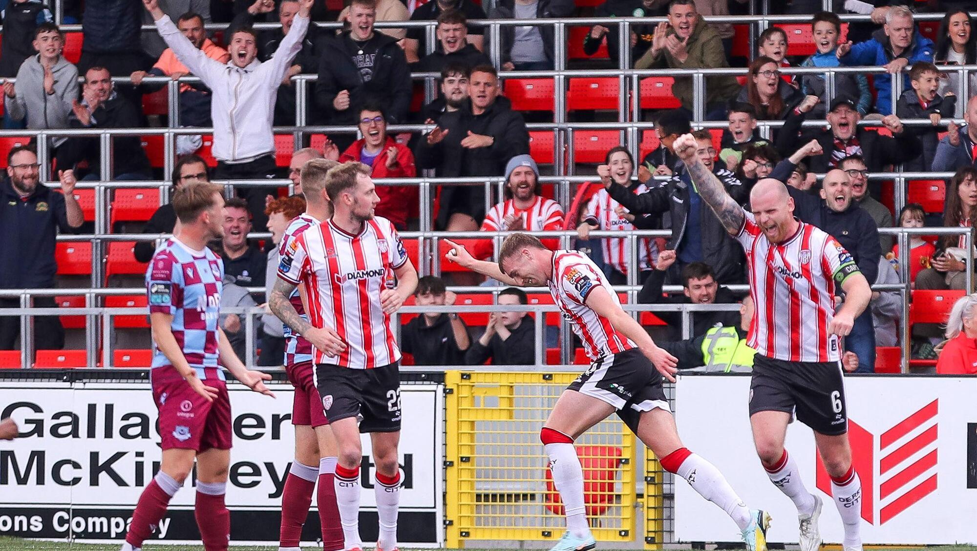 Derry City climb to second with comfortable win over Drogheda United