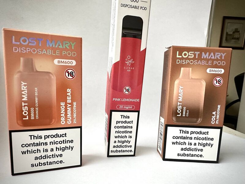 Disposable vapes in breach of regulations purchased in Waterford City. Picture: Joe Evans