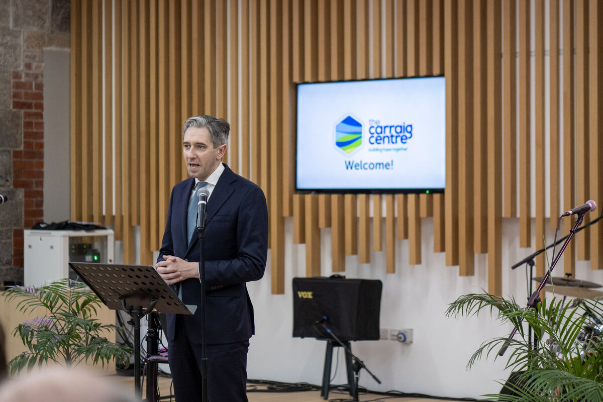 Tánaiste Simon Harris speaking at the Carraig Centre. Picture: Brian Lougheed