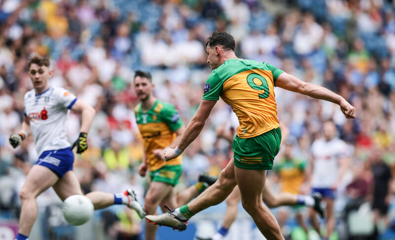 Donegal's Michael Langan shoots to score his side's goal. Pic: Tom Maher/Inpho Donegal's Michael Langan shoots to score his side's goal. Pic: Tom Maher/Inpho