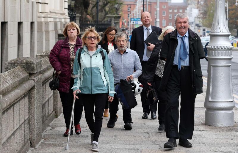 Jacqui Browne, front, with other members of the Irish Thalidomide Association arriving at Government Buildings in 2022 for one of many meetings where they sought long-overdue justice for survivors of the Thalidomide drug. File picture: Sam Boal/Rolling News